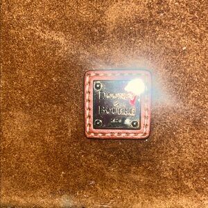Dooney & Bourke Brown Suede Double Zip Wristlet